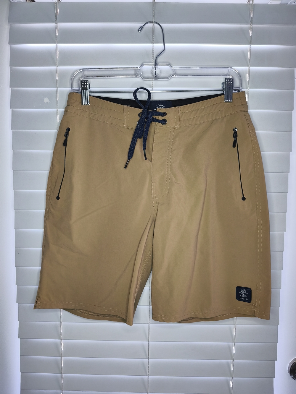 Rip Curl Searchers Layday Hybrid Board Shorts Mens Gold Brown Cordura Sz 28 EUC